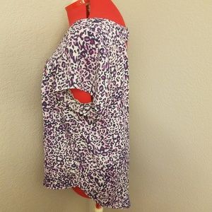 Women's Animal Print Open Back Blouse - 2X